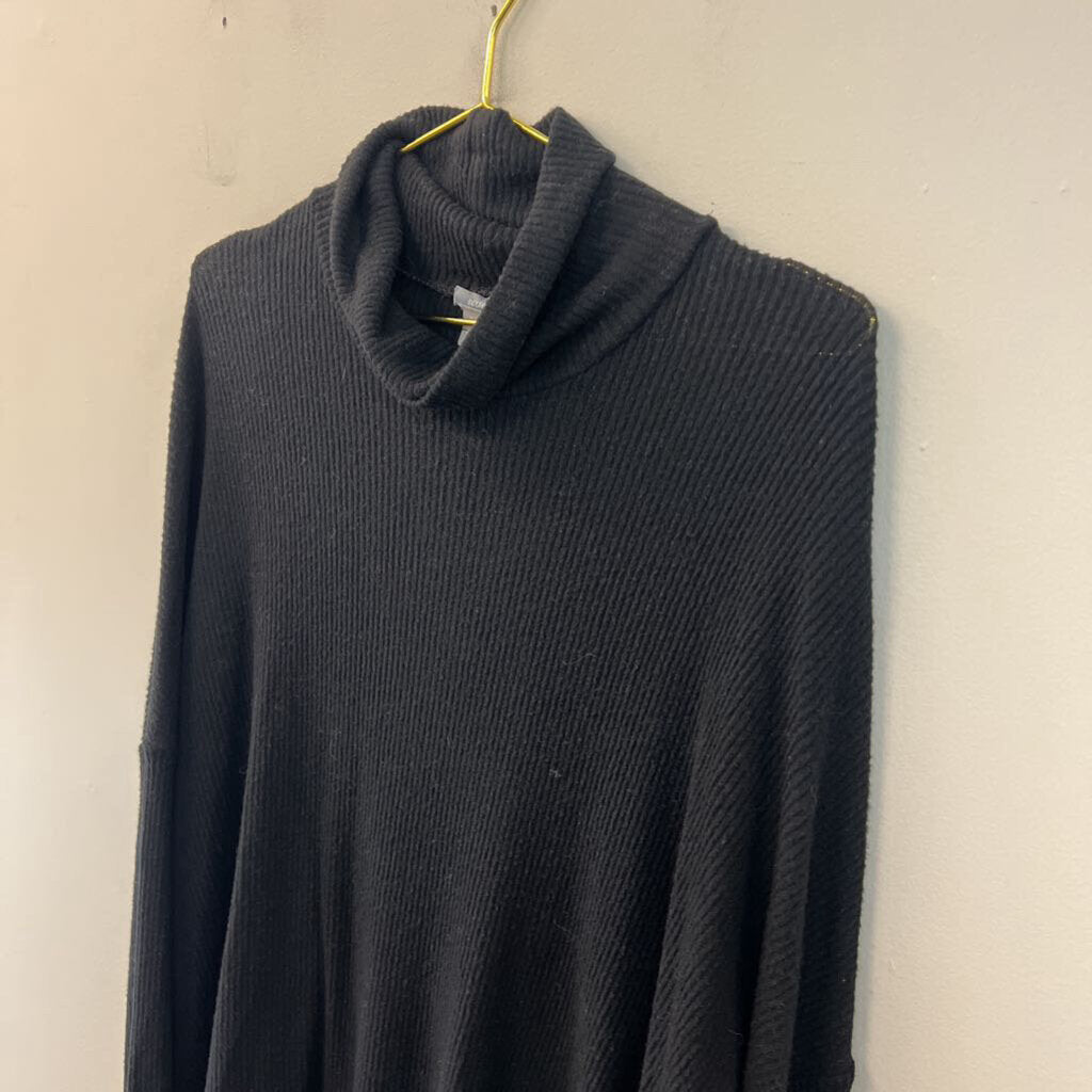 Aerie Black Ribbed Turtleneck Top Extra Large