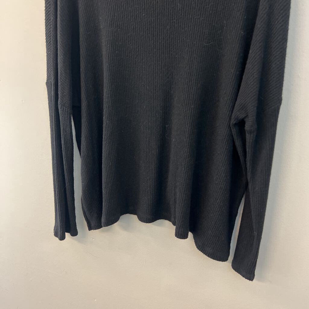 Aerie Black Ribbed Turtleneck Top Extra Large