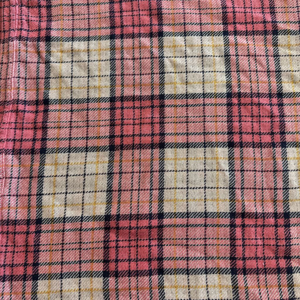 Beige/ Pink Plaid Infinity Scarf