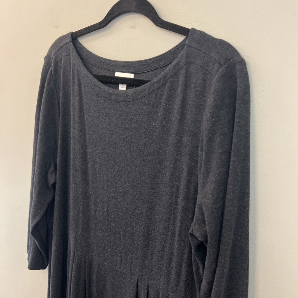 J Jill Grey Long Sleeve Maxi Dress Large Tall
