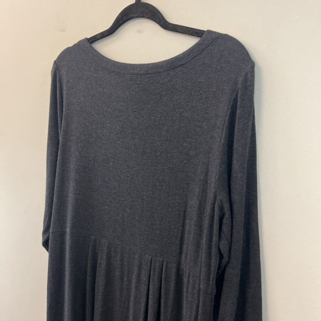 J Jill Grey Long Sleeve Maxi Dress Large Tall