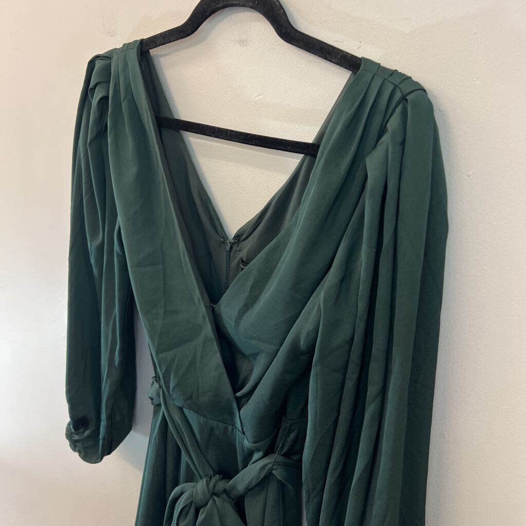 Banana Republic Green Silky Long Sleeve Tie Waist Dress 4