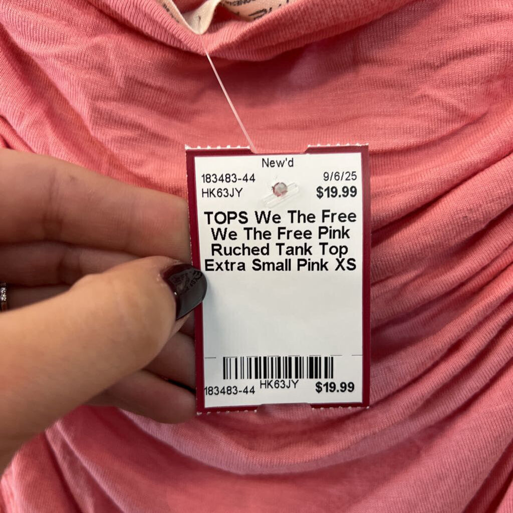 We The Free Pink Ruched Tank Top Extra Small