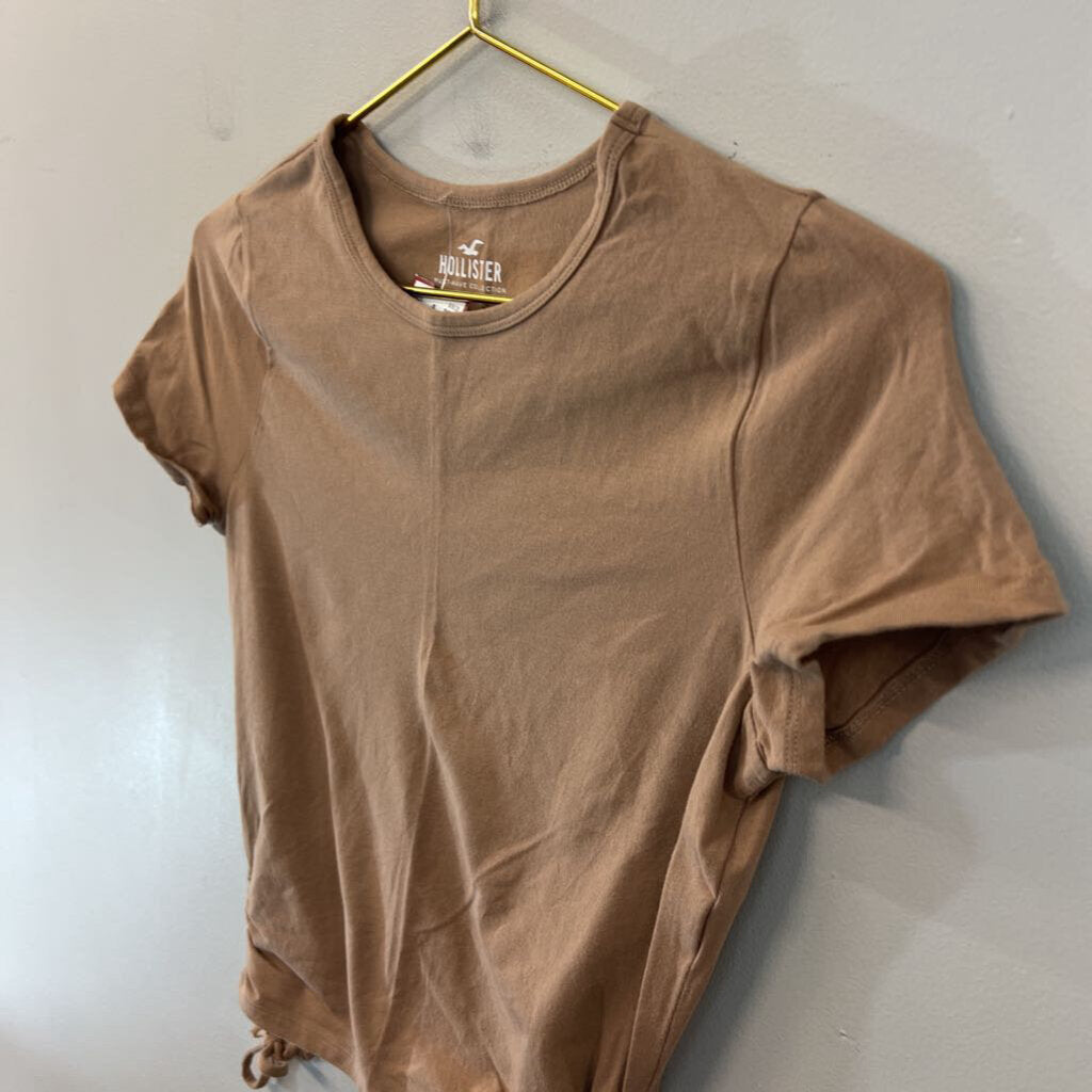 Hollister Brown Short Sleeve Crop Top Medium