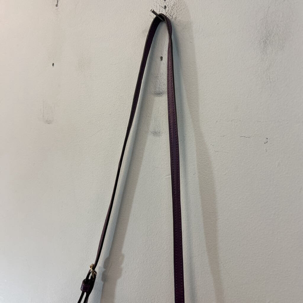 Coach Brown/ Purple Lyla Signature Print Double Zip Crossbody Purse