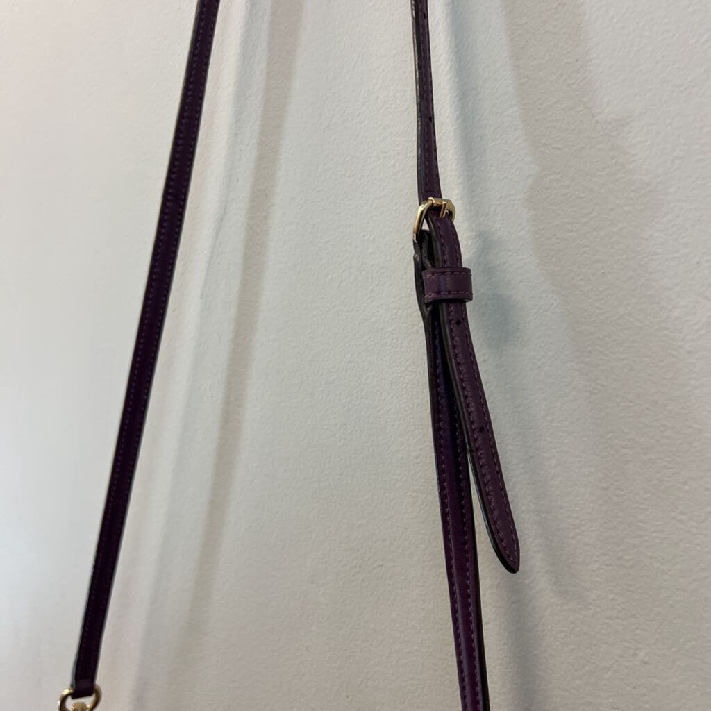 Coach Brown/ Purple Lyla Signature Print Double Zip Crossbody Purse