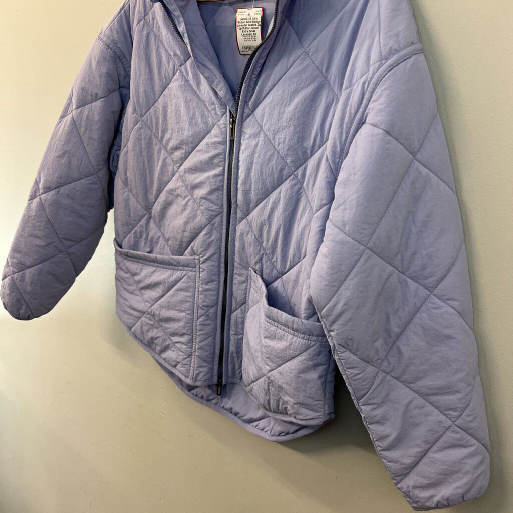 All In Motion Lavender Quilted Zip Up Puffer Jacket Extra Small