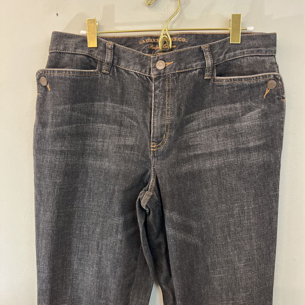 Ralph Lauren Dark Wash Embellished Button Side Flare Jeans 10