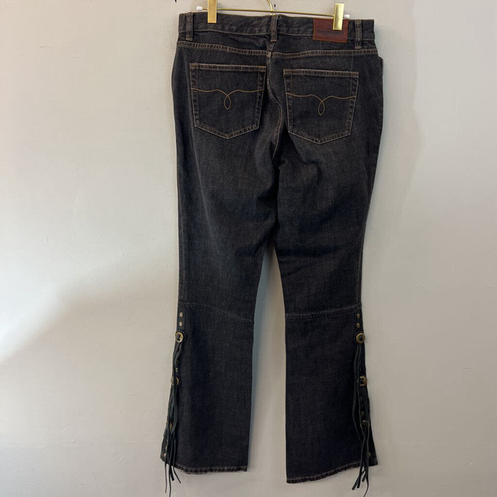 Ralph Lauren Dark Wash Embellished Button Side Flare Jeans 10