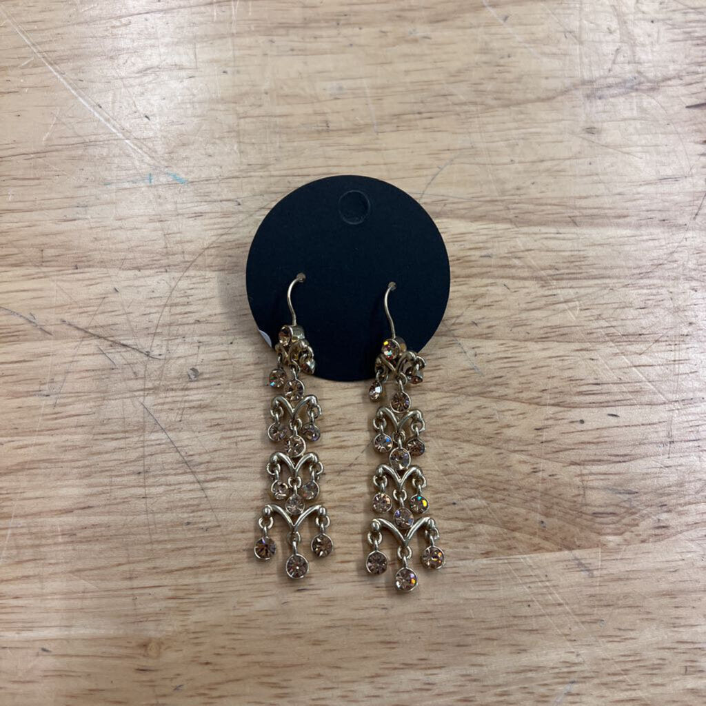 Gold Sparkle Layered Drop Earrings
