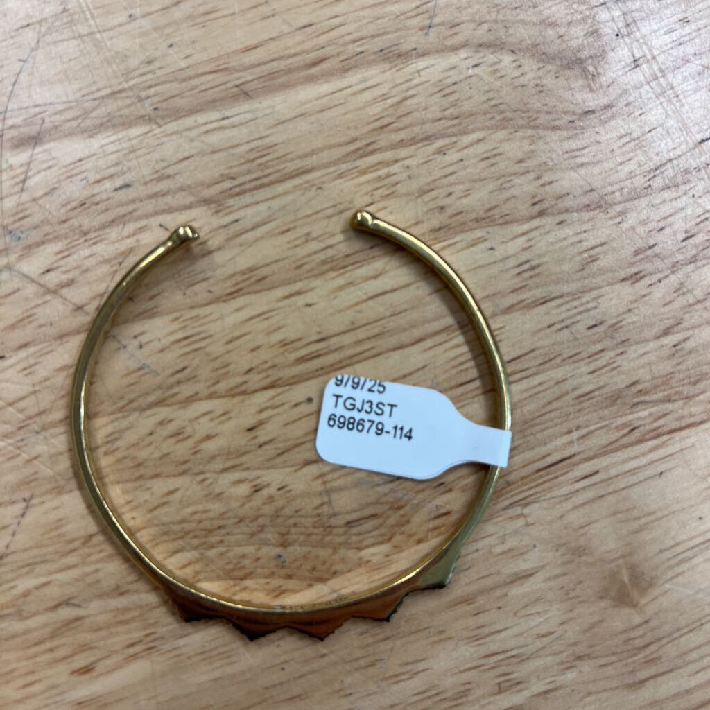 Gold Crown Detail Bangle Bracelet