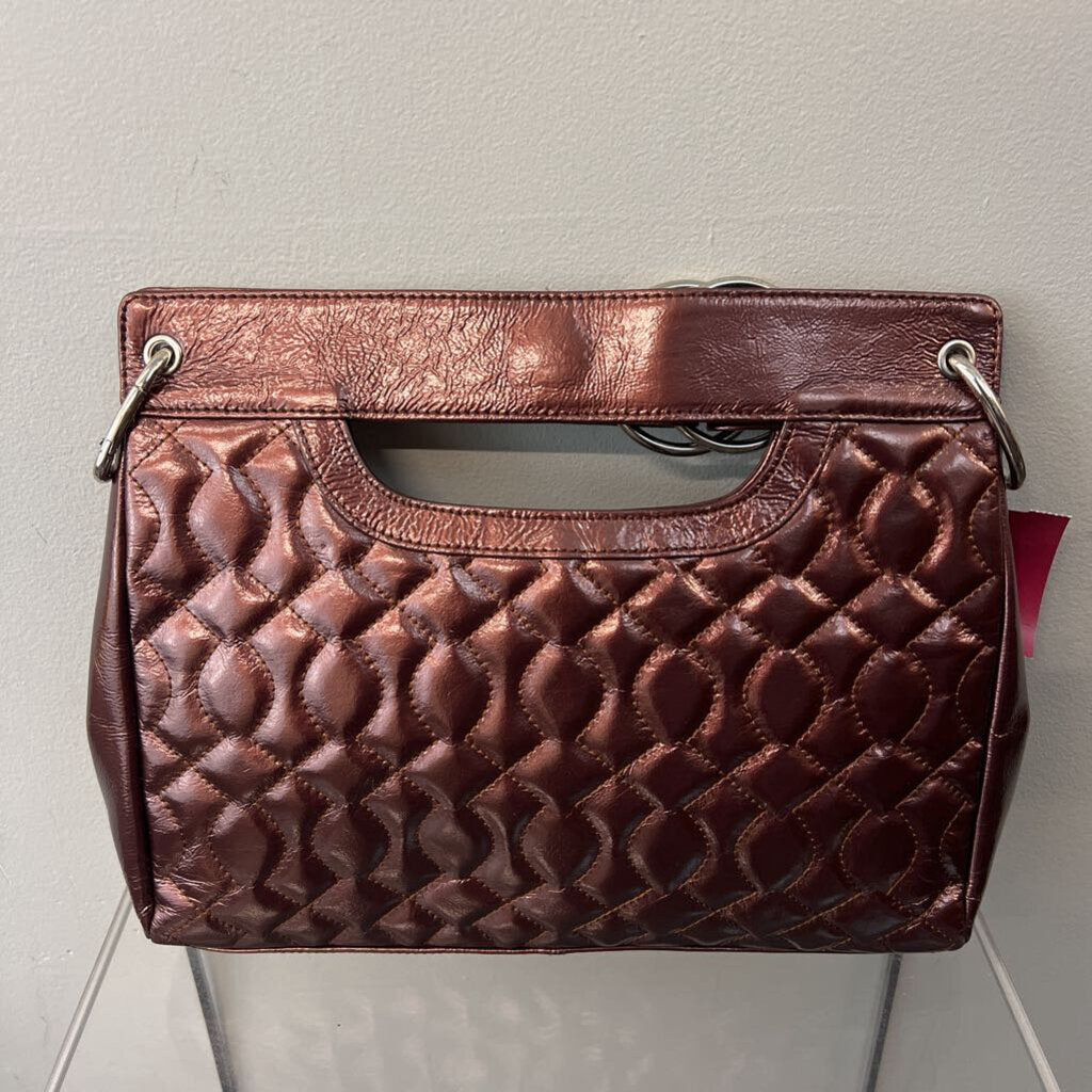 Hobo Brown Patent Leather Quilted Purse