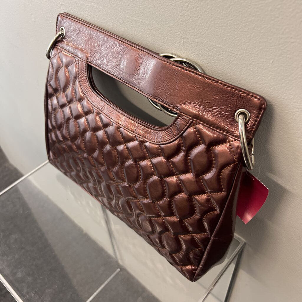 Hobo Brown Patent Leather Quilted Purse