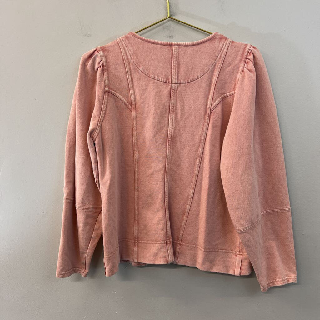 Maeve Pink Long Sleeve Sweatshirt Top Large