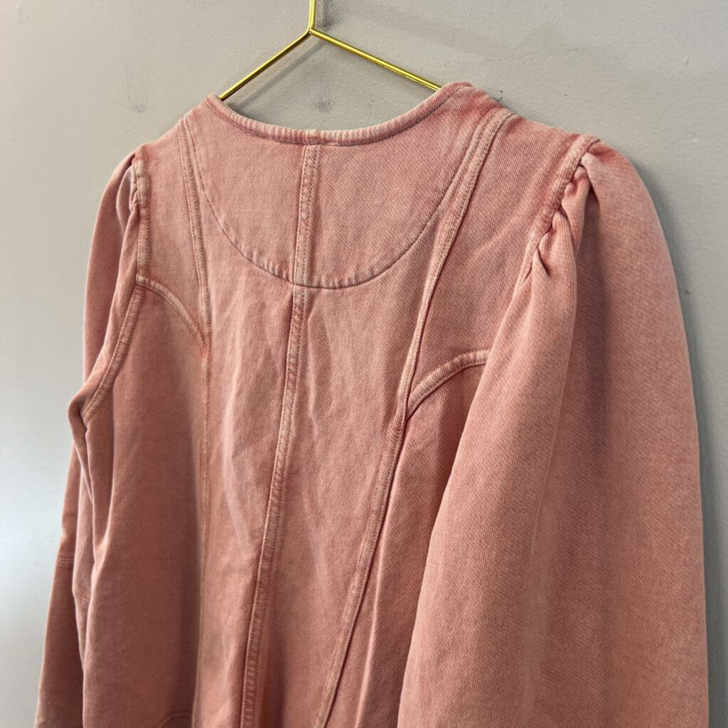 Maeve Pink Long Sleeve Sweatshirt Top Large