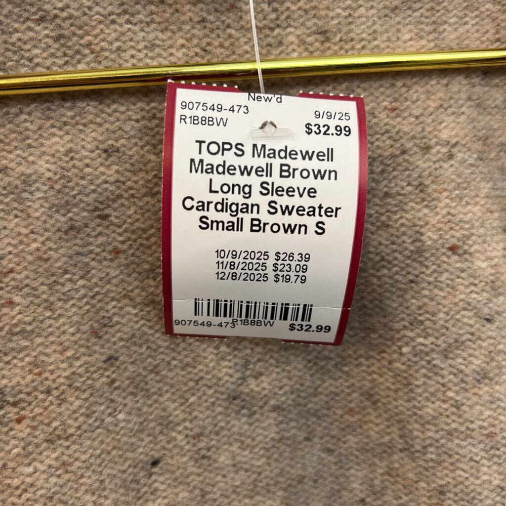 Madewell Brown Long Sleeve Cardigan Sweater Small