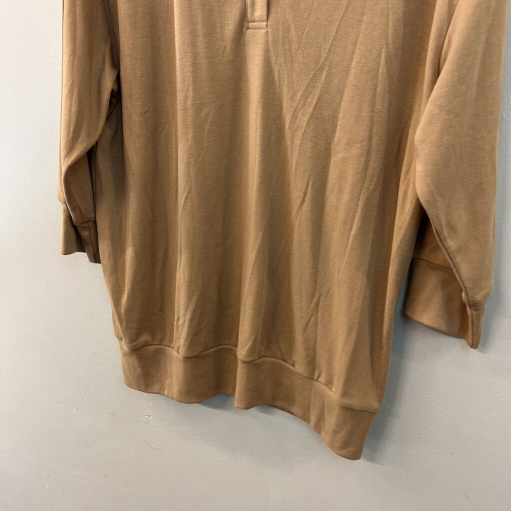 Vicki Waynes Brown Long Sleeve Henley Top Medium