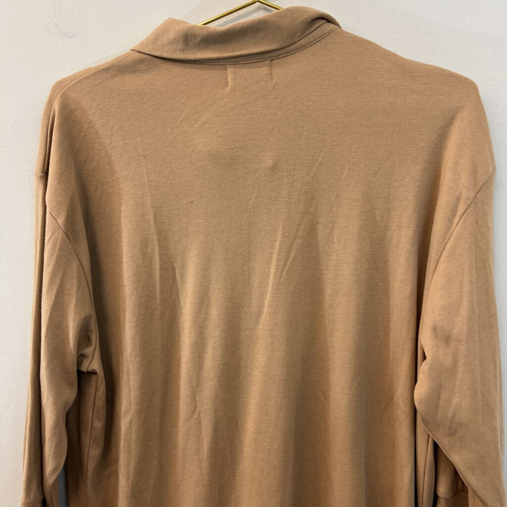 Vicki Waynes Brown Long Sleeve Henley Top Medium