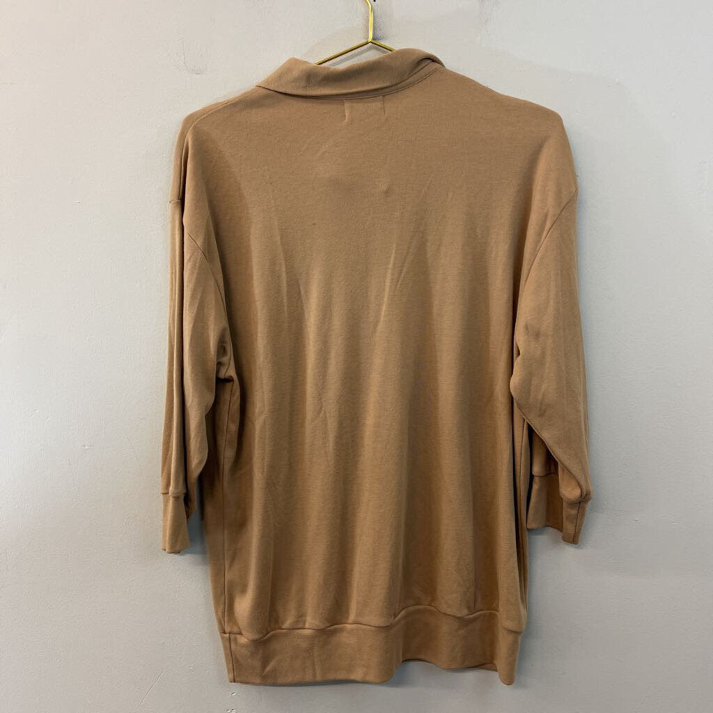 Vicki Waynes Brown Long Sleeve Henley Top Medium