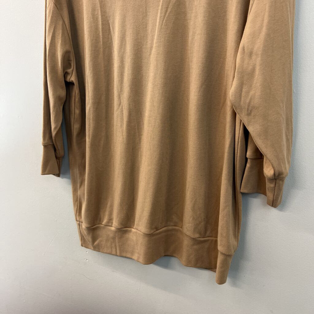 Vicki Waynes Brown Long Sleeve Henley Top Medium