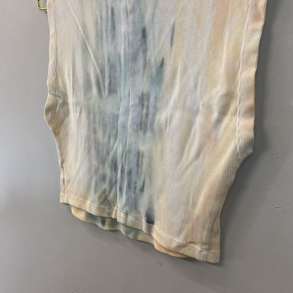 YFB Yellow/ Multi Tie Dye High Neck Tank Top Small