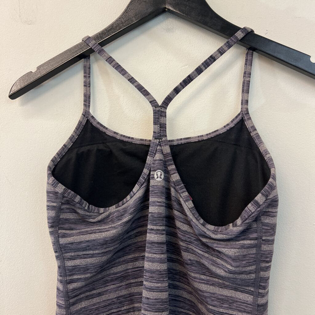 Lululemon Grey Striped Athletic Tank Top 6