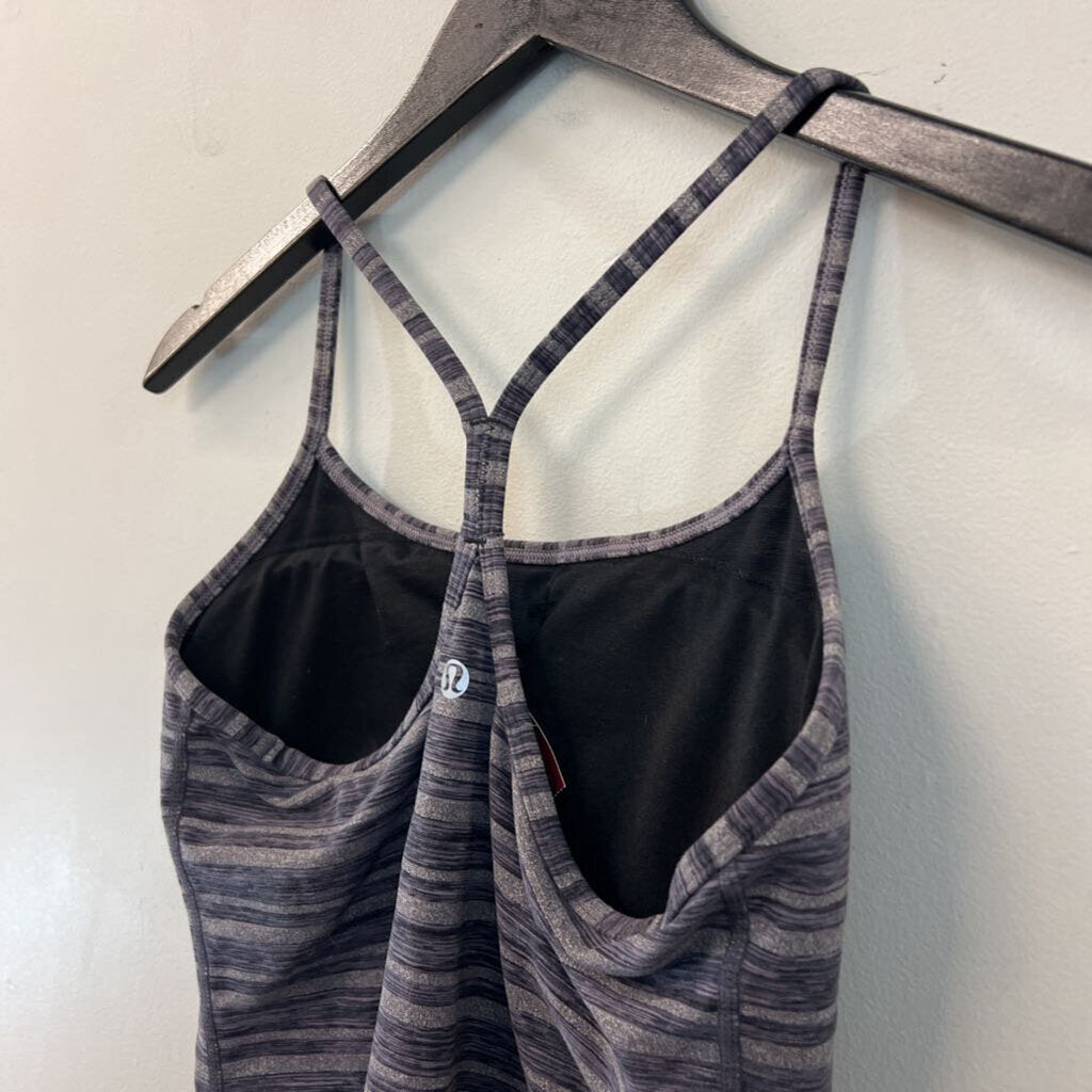 Lululemon Grey Striped Athletic Tank Top 6