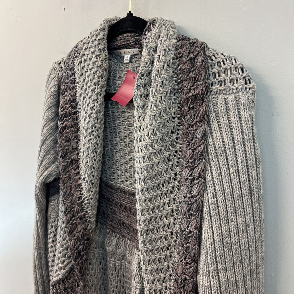 Cabi Grey Heavy Knit Open Front Cardigan Sweater Medium