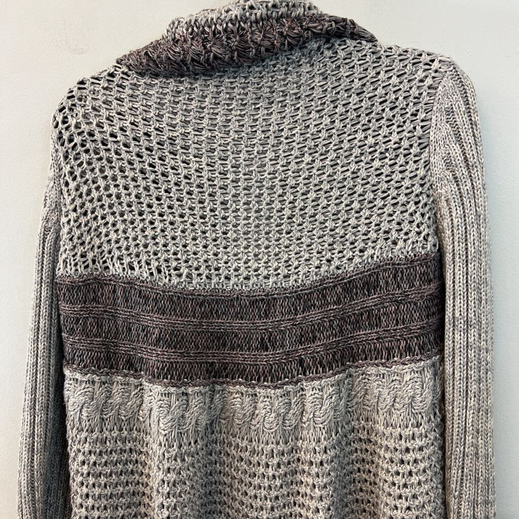 Cabi Grey Heavy Knit Open Front Cardigan Sweater Medium