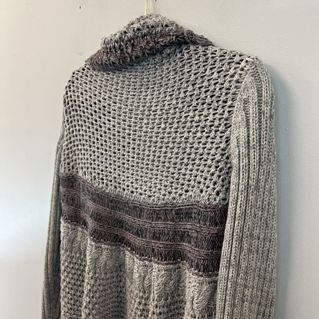 Cabi Grey Heavy Knit Open Front Cardigan Sweater Medium