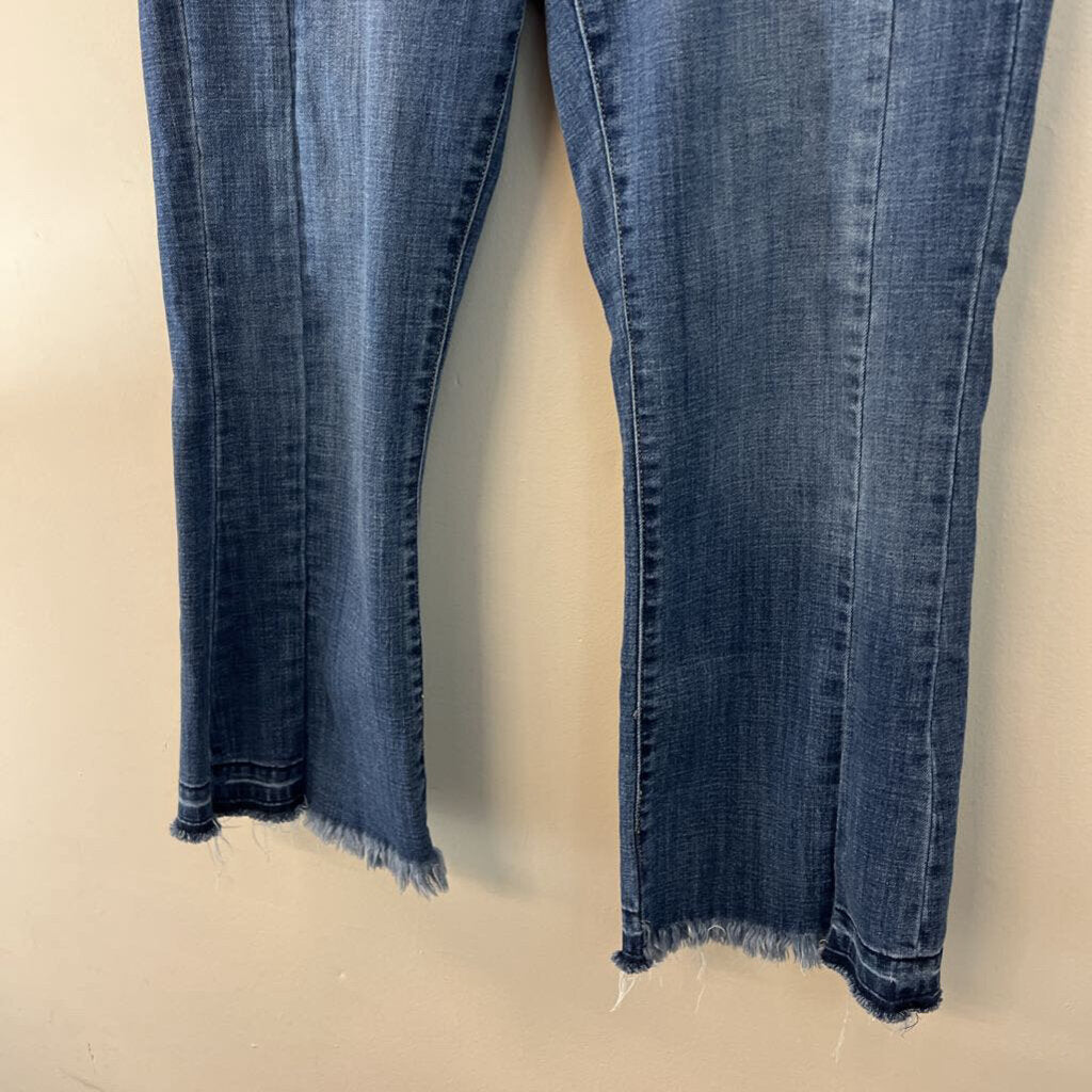 Liverpool Meidum Wash Frayed Hem Wide Leg Jeans 29