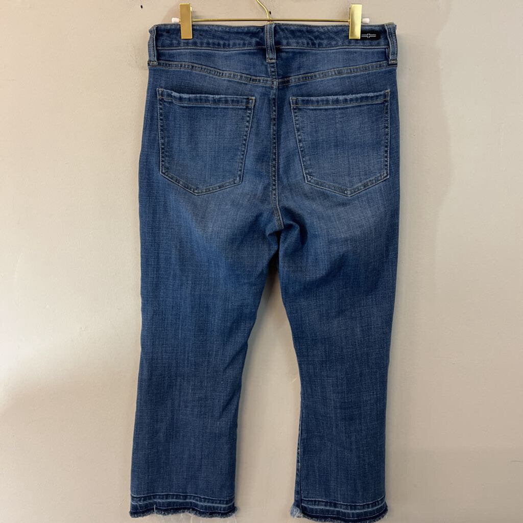 Liverpool Meidum Wash Frayed Hem Wide Leg Jeans 29