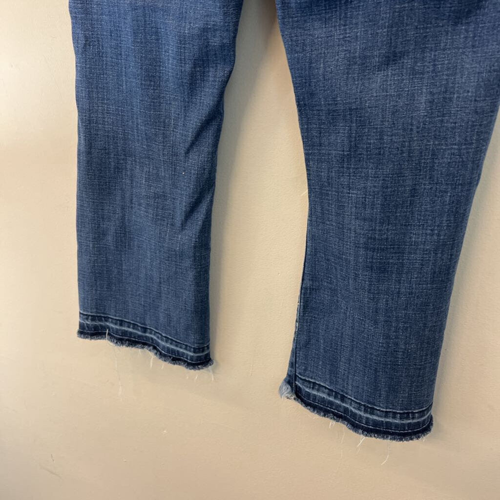 Liverpool Meidum Wash Frayed Hem Wide Leg Jeans 29