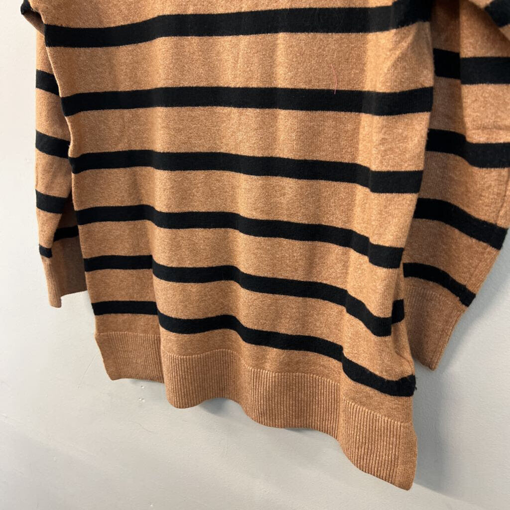 Loft Brown/ Black Striped Long Sleeve Sweater Top Medium