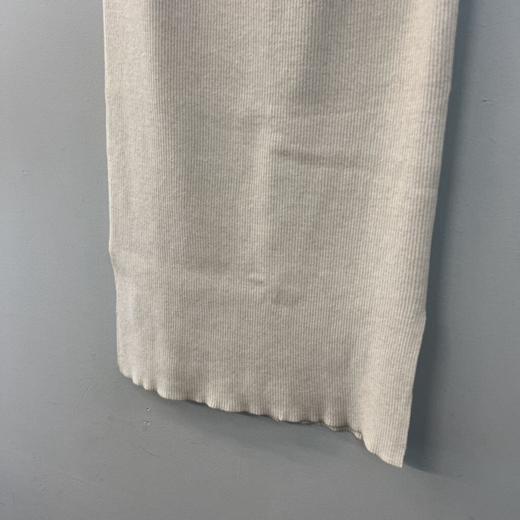 CASLON Beige Ribbed Midi Skirt Medium