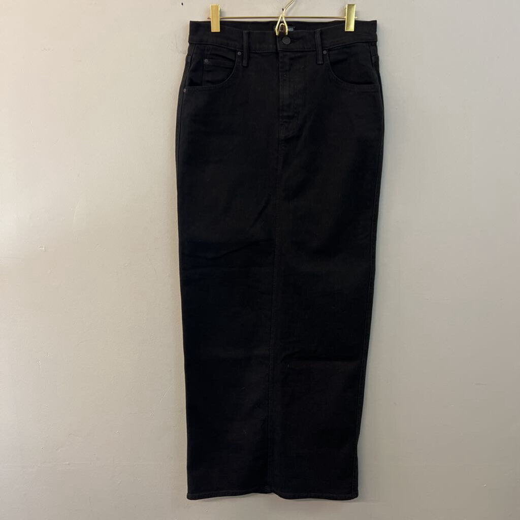 Mother Black Denim Maxi Skirt 28