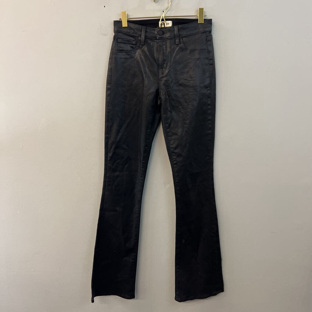 L'Agence Black Coated Denim Bootcut Jeans 25