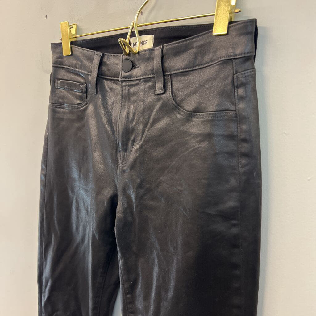 L'Agence Black Coated Denim Bootcut Jeans 25