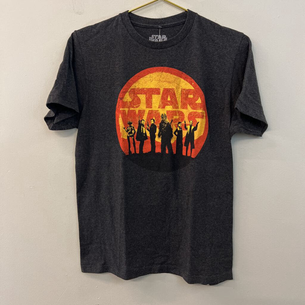 Star Wars Grey/ Orange Short Sleeve Graphic Tee Medium