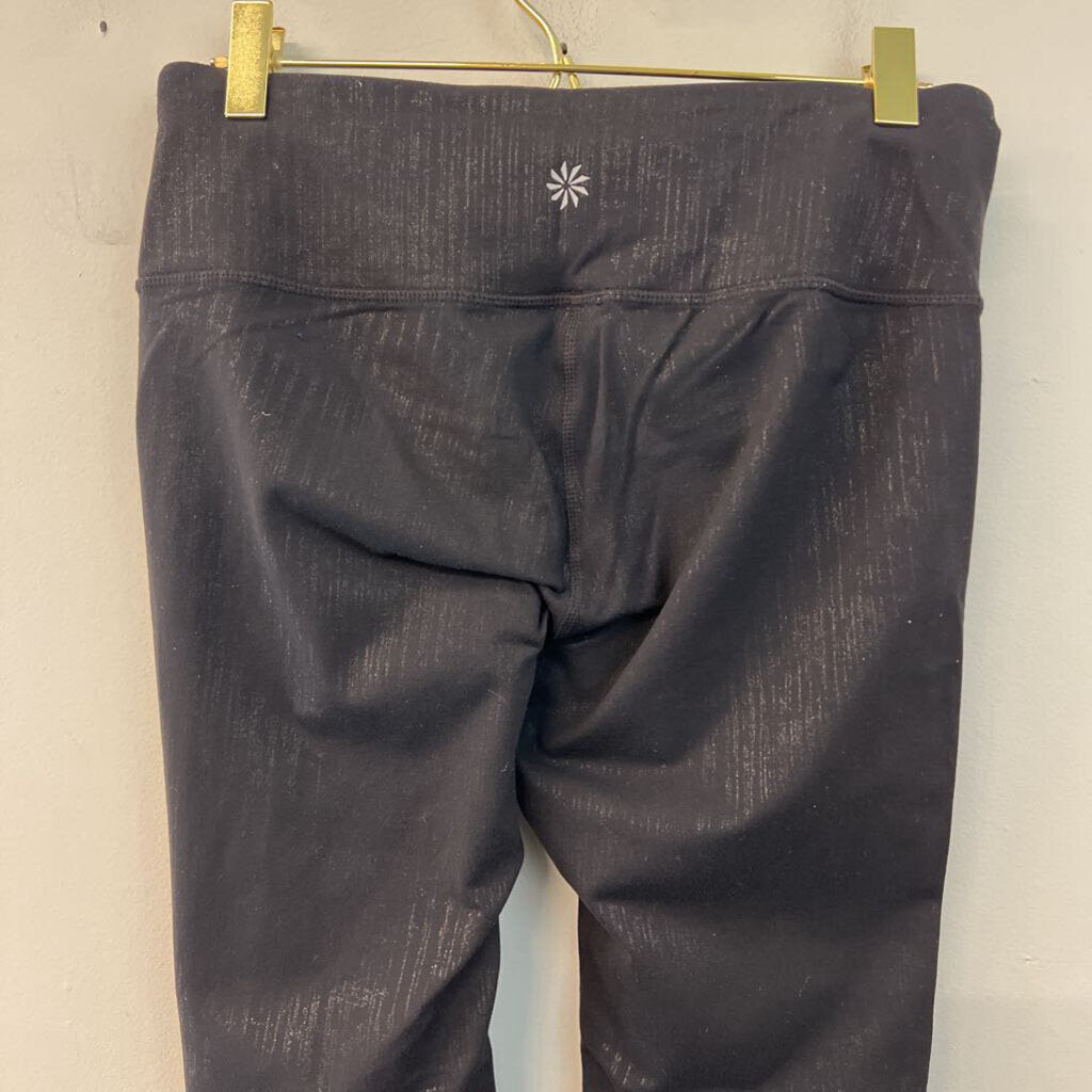 Athleta Black Sheen Cropped Leggings Small