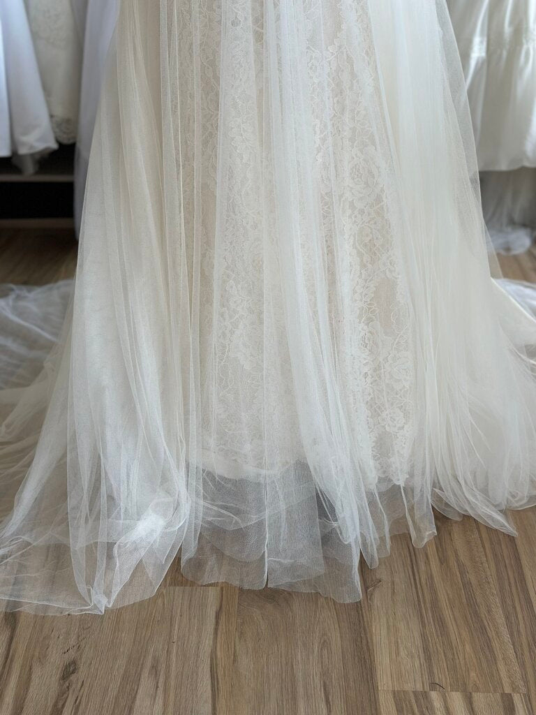 Jasmine Collection Ivory/ Champagne Lace Bridal Gown With Ivory Tulle Overlay 14