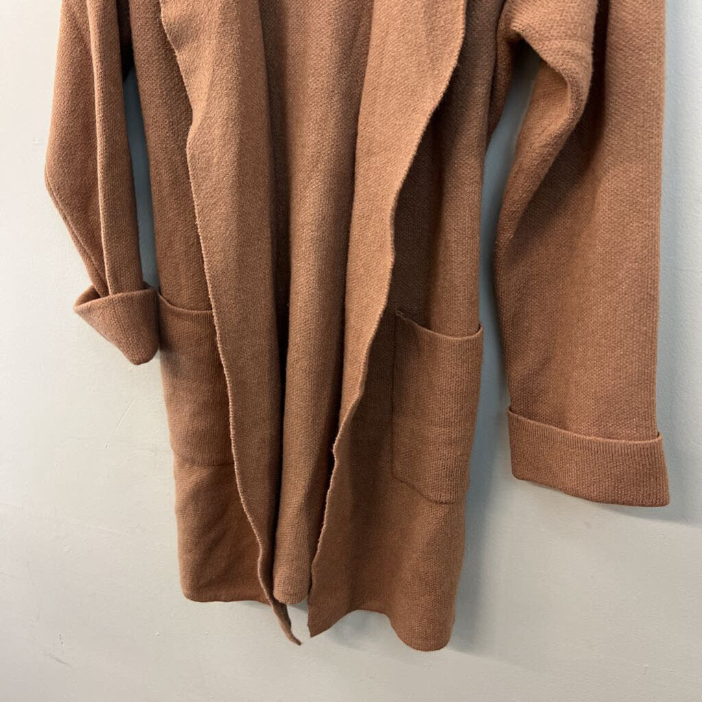 Gilli Brown Knit Long Sleeve Tie Waist Cardigan Sweater Large
