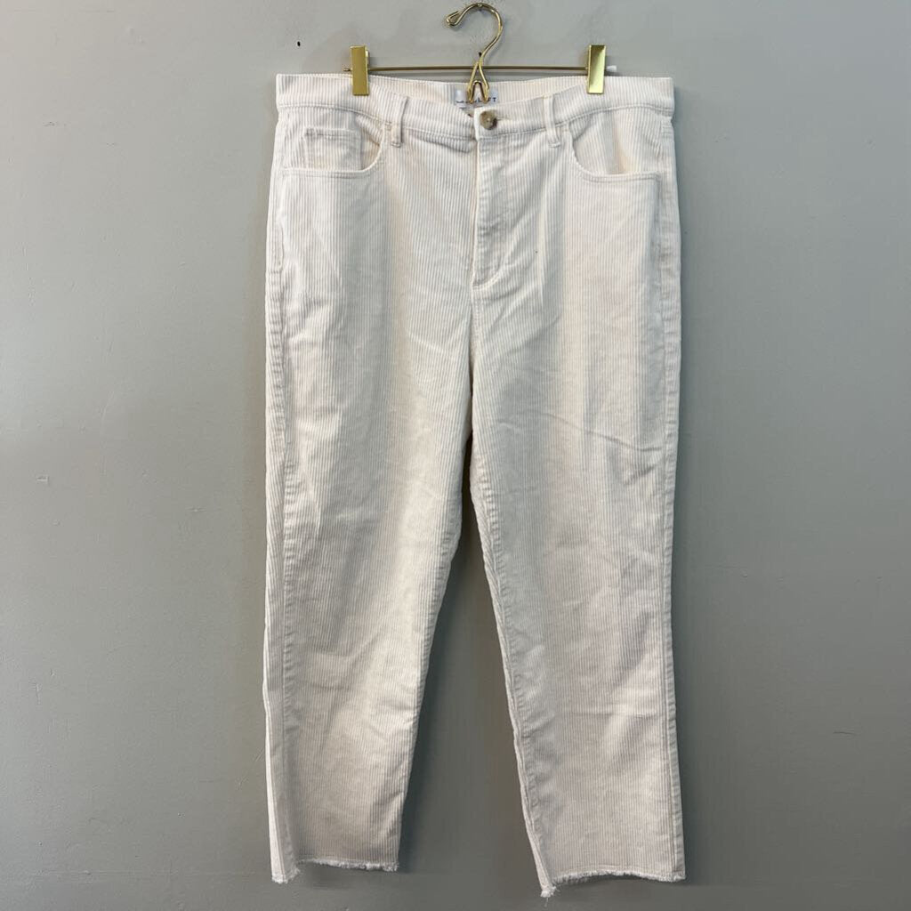 Loft White Corduroy Wide Leg Pants 32
