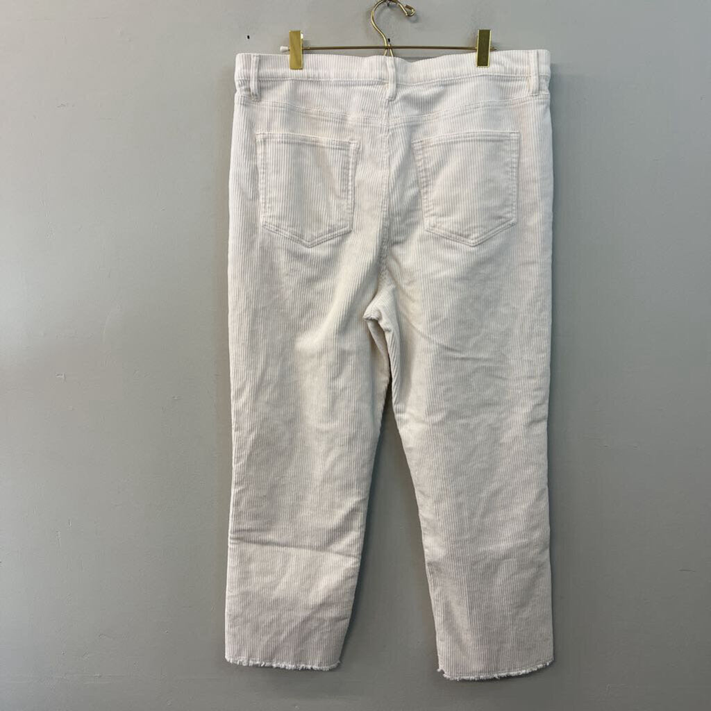 Loft White Corduroy Wide Leg Pants 32