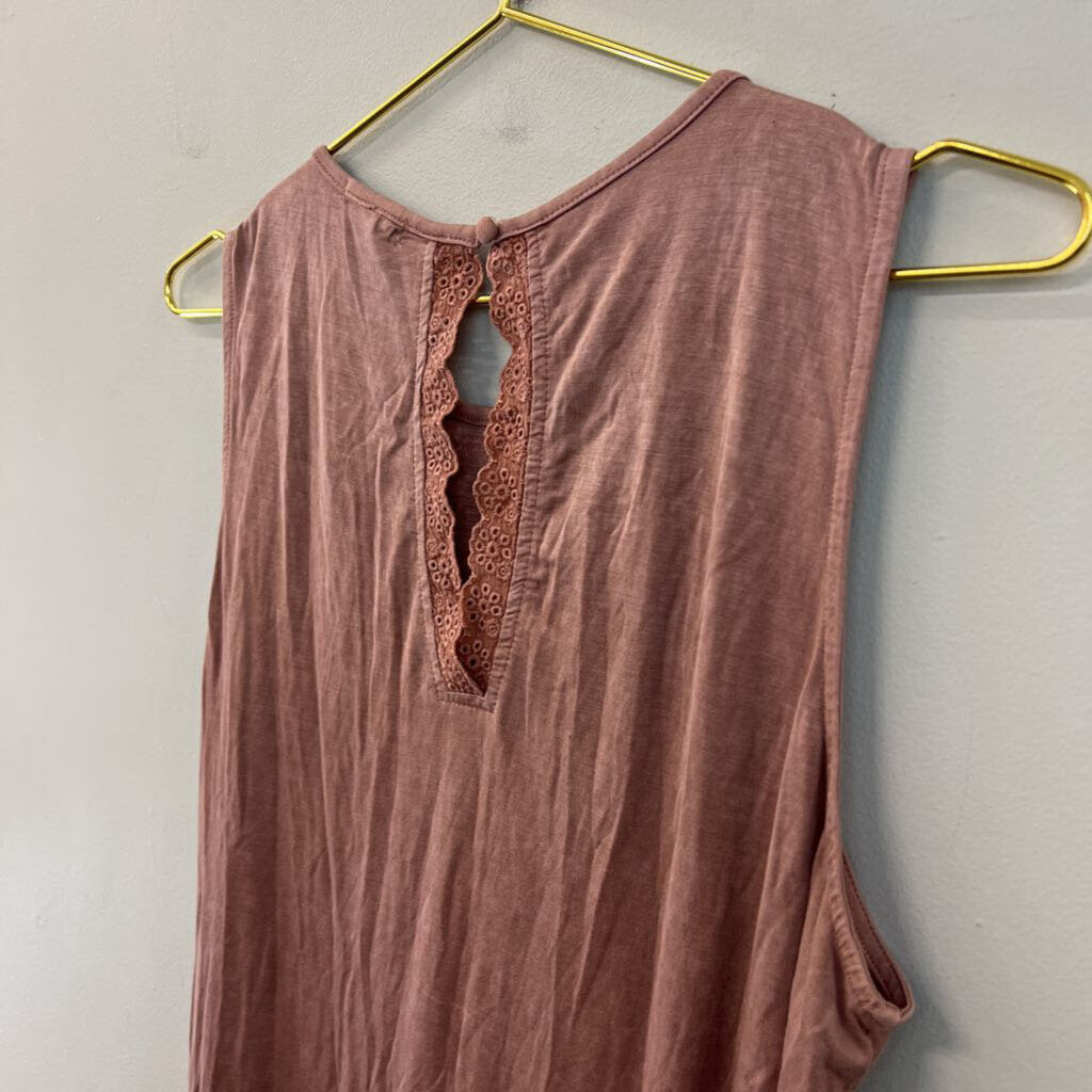 Gimmicks Pink Lace Detail Tank Top Large