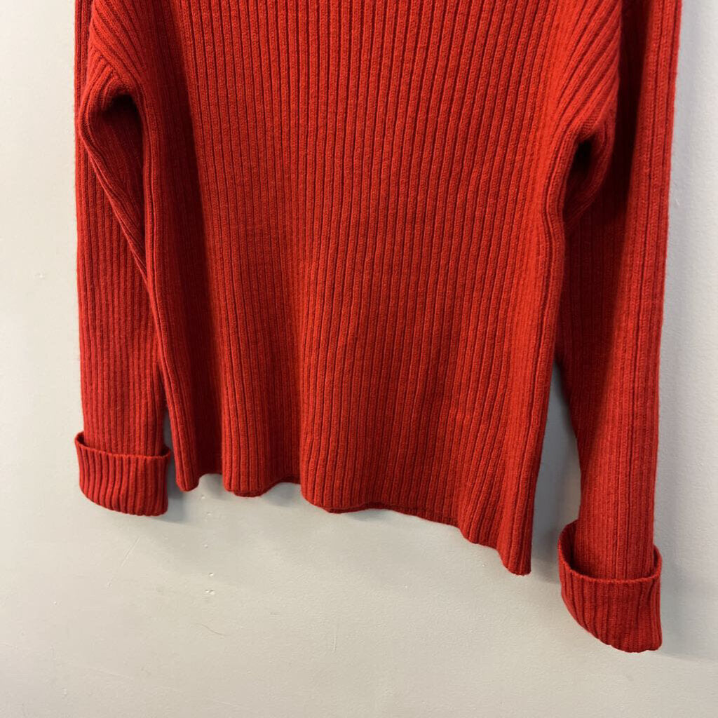 Idem Ditto Red Knit Open Shoulder Turtleneck Sweater Large