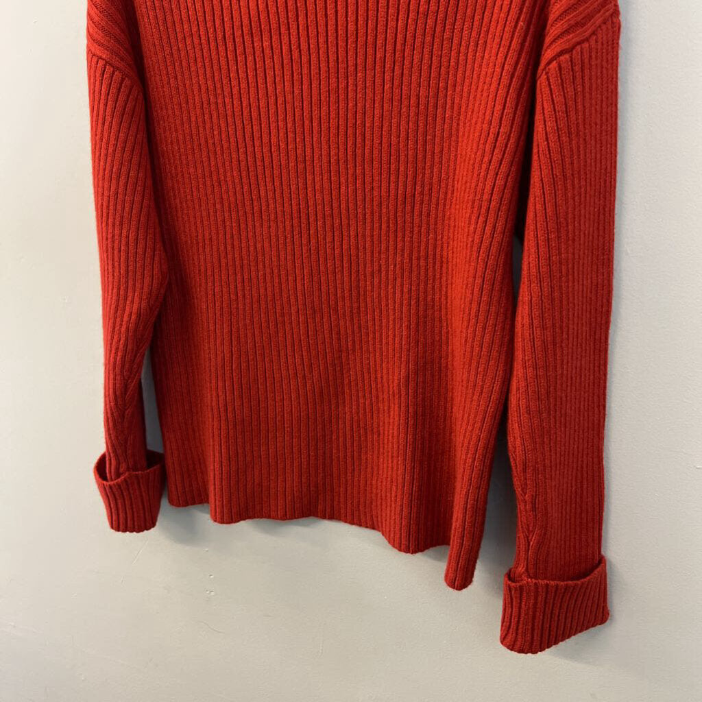 Idem Ditto Red Knit Open Shoulder Turtleneck Sweater Large