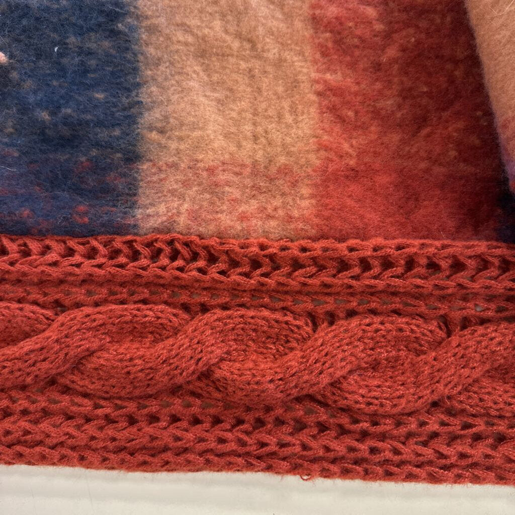 Orange/ Multi Soft Textured Knit Scarf