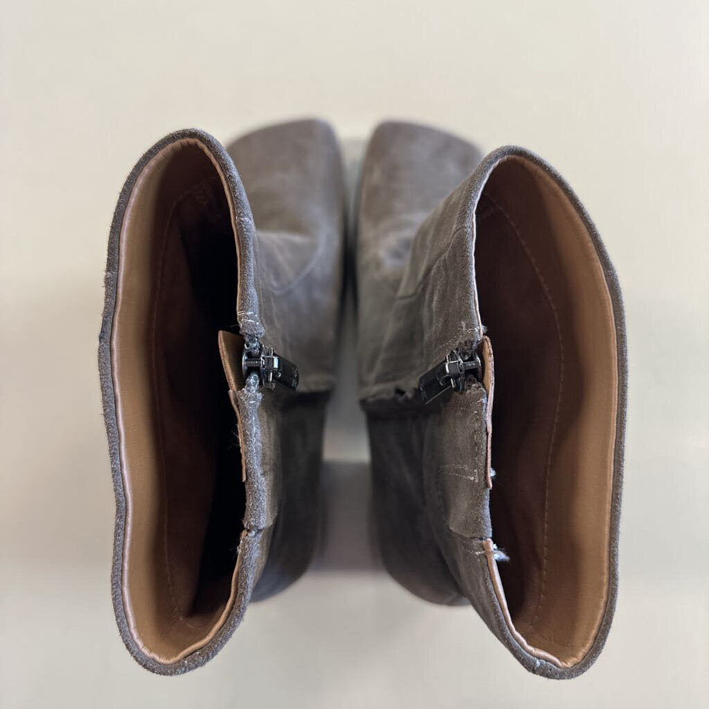Sam Edelman Grey Suede Square Toe Ankle Boots 9