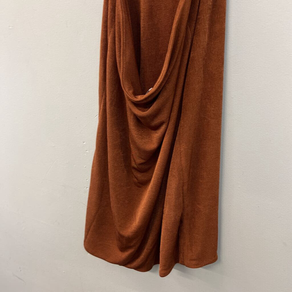 With Jean Rust Brown Halter Neck Mini Dress Medium